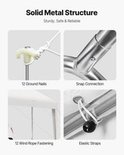 Carport Car Canopy 10 x 20 FT Heavy Duty Portable Car Shelter Tent White V952-KFSJSQCCKBS8QFX1I001V0