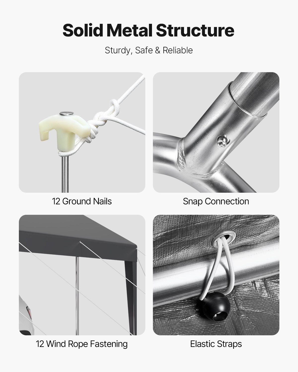 Carport Car Canopy 10 x 20 FT Heavy Duty Portable Car Shelter Tent Grey V952-KFSJSQCCKHS8DE5CF001V0