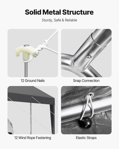 Carport Car Canopy 10 x 20 FT Heavy Duty Portable Car Shelter Tent Grey V952-KFSJSQCCKHS8DE5CF001V0