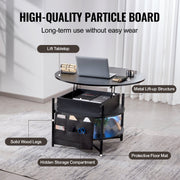 Lift Top Coffee Table 35.3" Round Coffee Table for Living Room Black V952-KFZ35YXWYBKFA7BWYV9