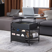 Lift Top Coffee Table 35.3" Round Coffee Table for Living Room Black V952-KFZ35YXWYBKFA7BWYV9