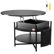 Lift Top Coffee Table 35.3" Round Coffee Table for Living Room Black V952-KFZ35YXWYBKFA7BWYV9