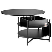 Lift Top Coffee Table 35.3" Round Coffee Table for Living Room Black V952-KFZ35YXWYBKFA7BWYV9