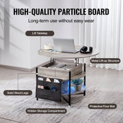 Lift Top Coffee Table 35.3" Round Coffee Table for Living Room White V952-KFZ35YXWYBKFRLKOYV9