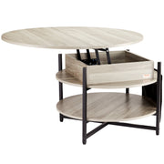 Lift Top Coffee Table 35.3" Round Coffee Table for Living Room White V952-KFZ35YXWYBKFRLKOYV9