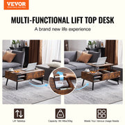 Lift Top Coffee Table 39.4 in Rectangle Coffee Table for Living Room Brown V952-KFZZFX394INCN8GJ4V0