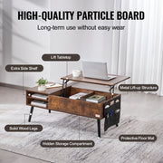 Lift Top Coffee Table 39.4 in Rectangle Coffee Table for Living Room Brown V952-KFZZFX394INCN8GJ4V0
