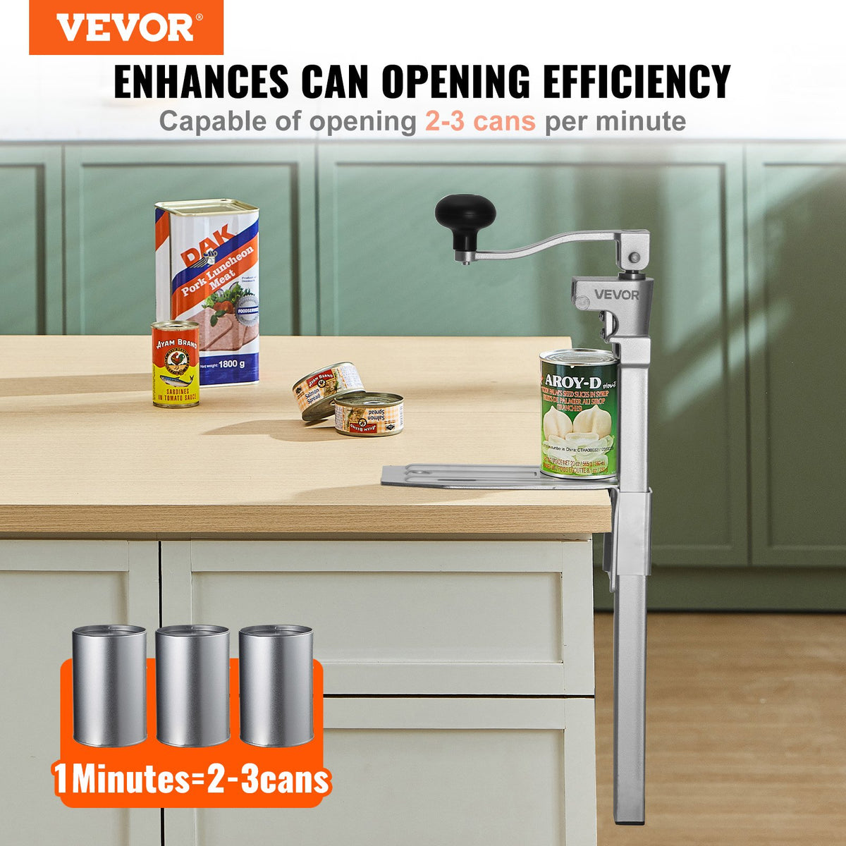 Commercial Can Opener, Heavy-Duty Manual Tabletop Cans Opener for Cans Up to 300 mm Height, Height-Adjustable V952-KGQ10YCGDSZGWVM66003V0
