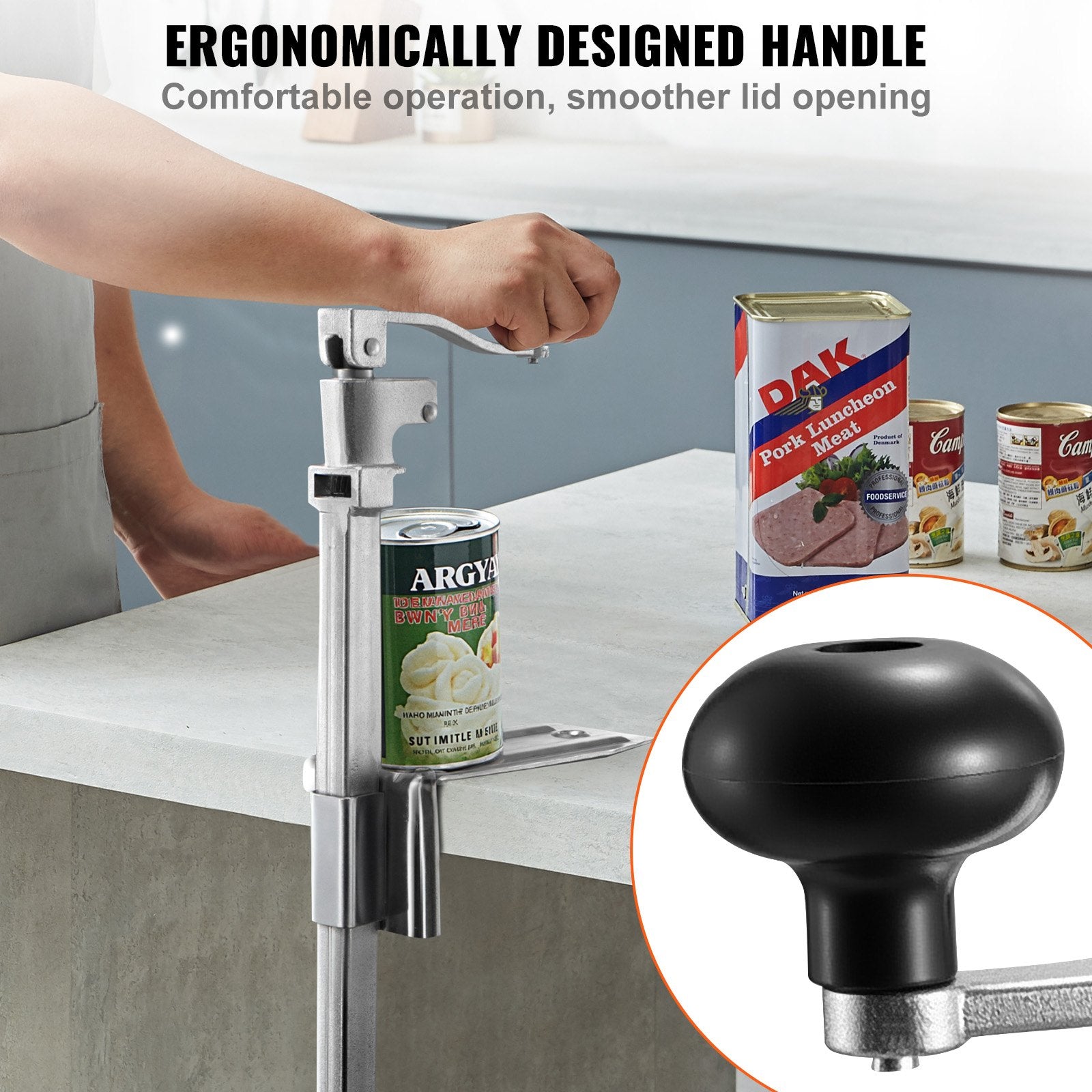Commercial Can Opener, Heavy-Duty Manual Tabletop Cans Opener for Cans Up to 300 mm Height, Height-Adjustable V952-KGQ10YCGDSZGWVM66003V0