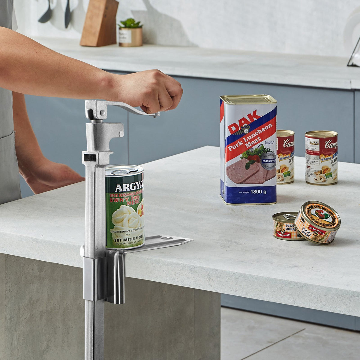 Commercial Can Opener, Heavy-Duty Manual Tabletop Cans Opener for Cans Up to 300 mm Height, Height-Adjustable V952-KGQ10YCZTGDSR7I52002V0