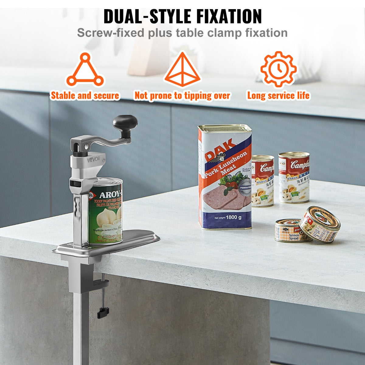 Commercial Can Opener, Heavy-Duty Manual Tabletop Cans Opener for Cans Up to 300 mm Height, Height-Adjustable V952-KGQ30CMBXGZJRXFF5003V0