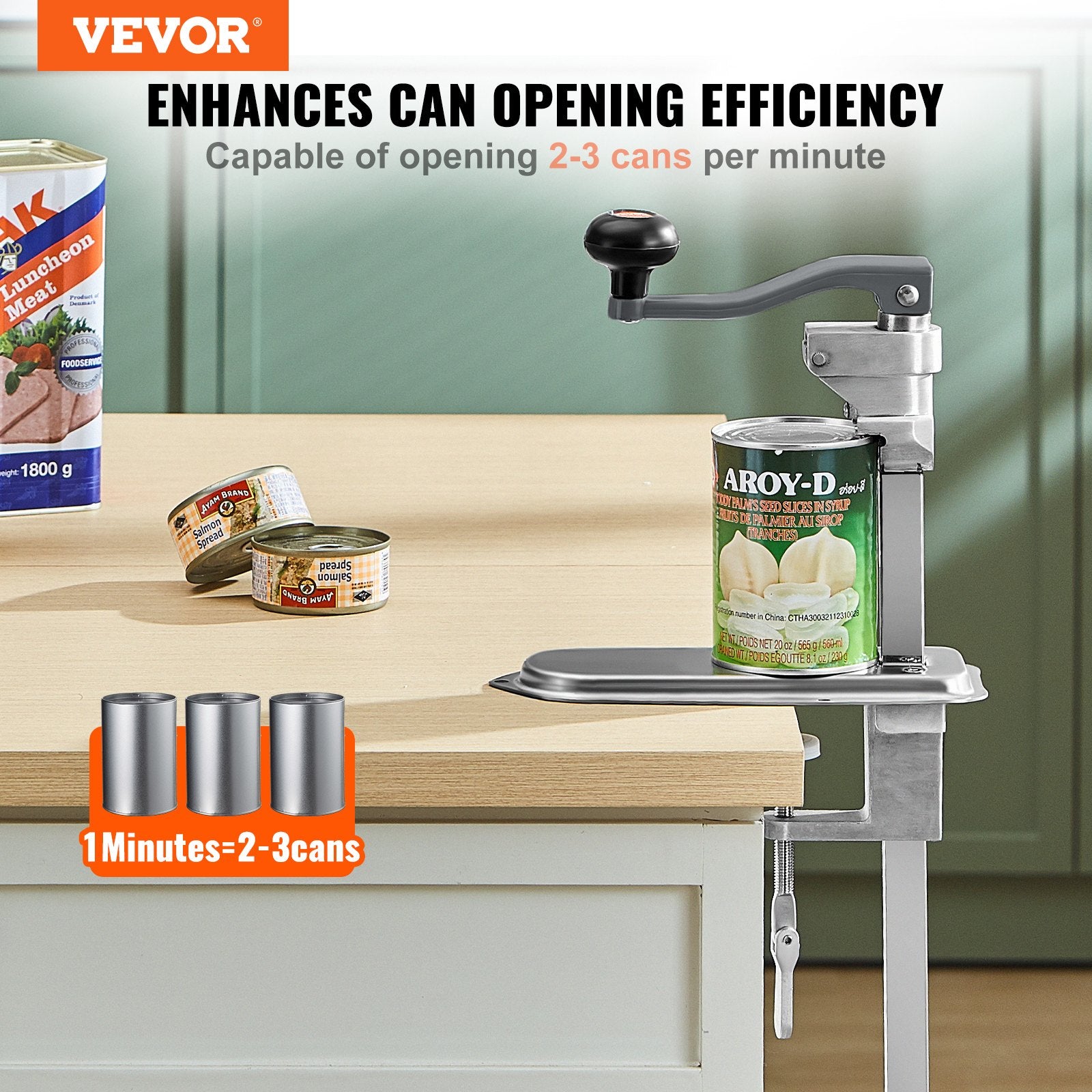 Manual Can Opener, Commercial Table Clamp Opener for Large Cans, Heavy Duty Can Opener with Base, Adjustable V952-KGQ40CMBXGZJMDFV2V0