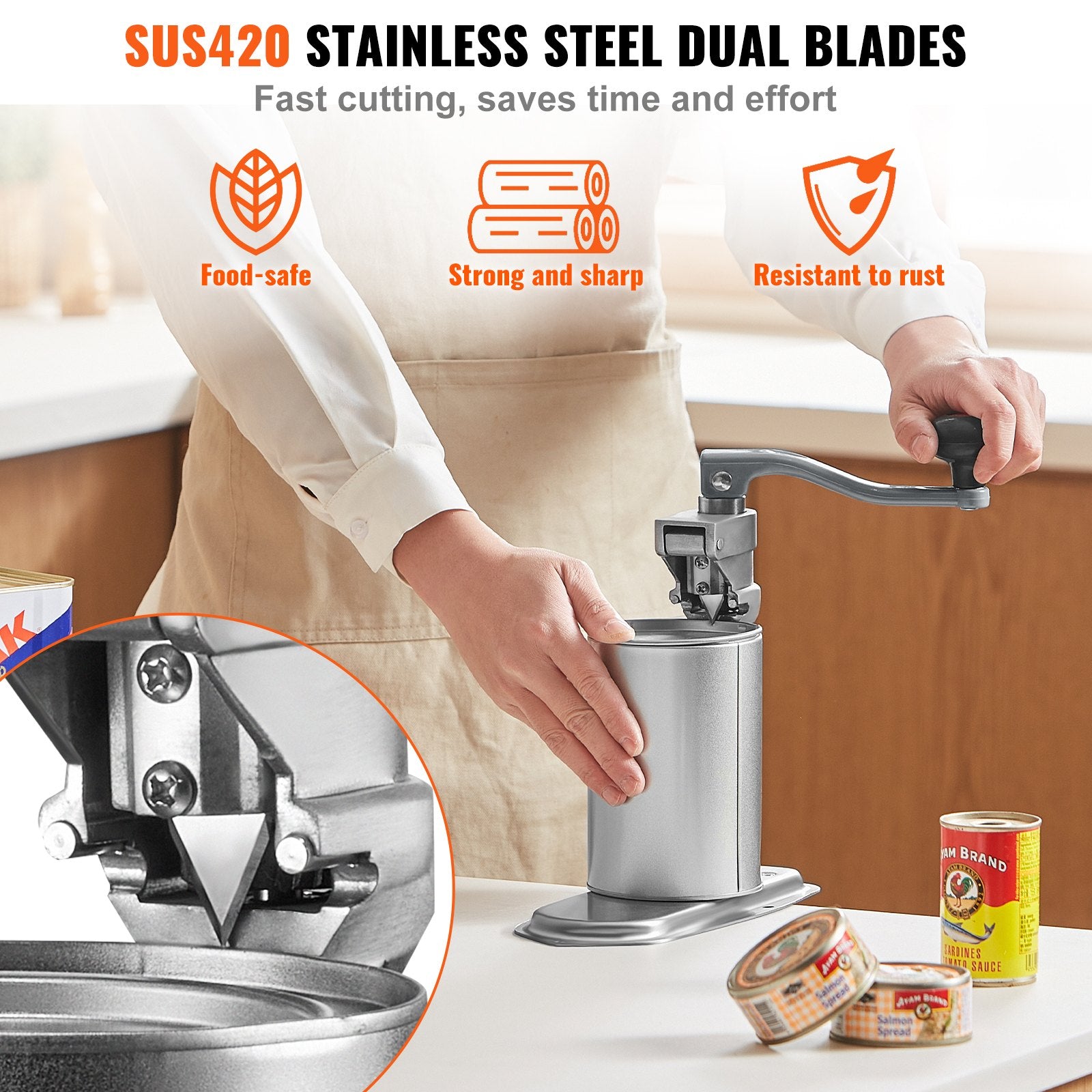 Manual Can Opener, Commercial Table Clamp Opener for Large Cans, Heavy Duty Can Opener with Base, Adjustable V952-KGQ40CMBXGZJMDFV2V0
