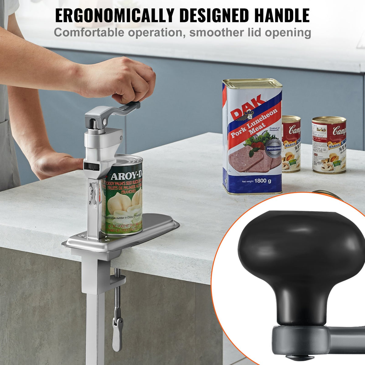 Manual Can Opener, Commercial Table Clamp Opener for Large Cans, Heavy Duty Can Opener with Base, Adjustable V952-KGQ40CMBXGZJMDFV2V0