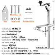 Manual Can Opener, Commercial Table Clamp Opener for Large Cans, Heavy Duty Can Opener with Base, Adjustable V952-KGQ40CMBXGZJMDFV2V0
