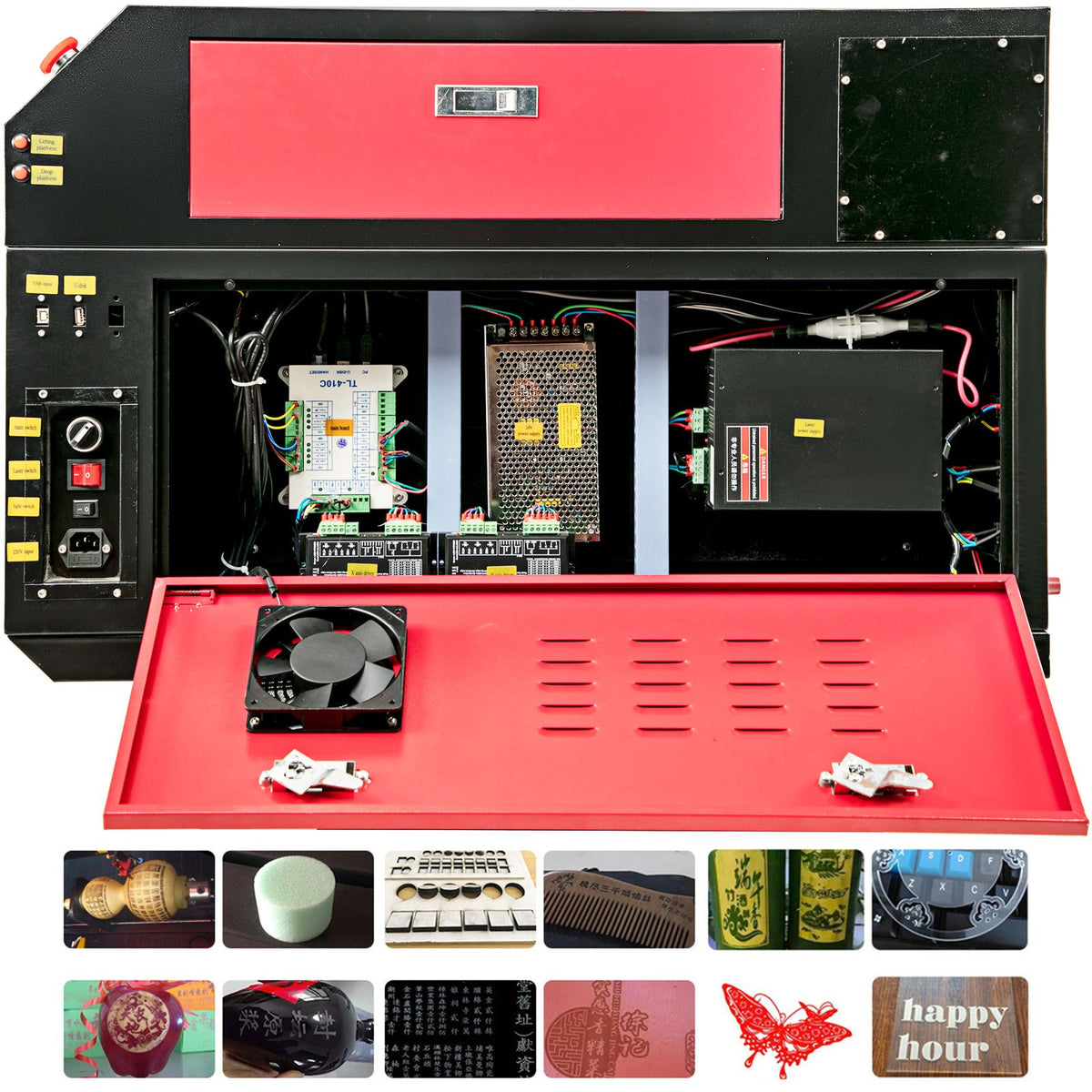 80W CO2 Laser Engraver Engraving Cutting Machine With Color Screen 700*500mm V952-KH7050DKJ80W00001V3