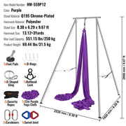 Aerial Yoga Frame & Yoga Hammock, 2950 mm Height Professional Yoga Swing Stand Comes with 12 m Length Aerial V952-KJDC293M12MDB9TTKV0