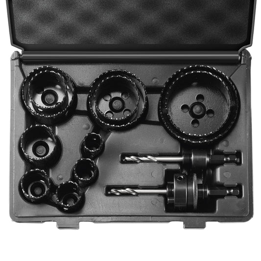 Hole Saw Kit, 11 PCS Saw Blades, 2 Drill Bits, 1 Hex Wrench, Bi Metal M42 Hole Saw Set with Carrying Case, V952-KJTJSJSPF11HOUAIGV0