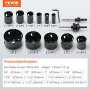 Hole Saw Kit, 11 PCS Saw Blades, 2 Drill Bits, 1 Hex Wrench, Bi Metal M42 Hole Saw Set with Carrying Case, V952-KJTJSJSPF11HOUAIGV0