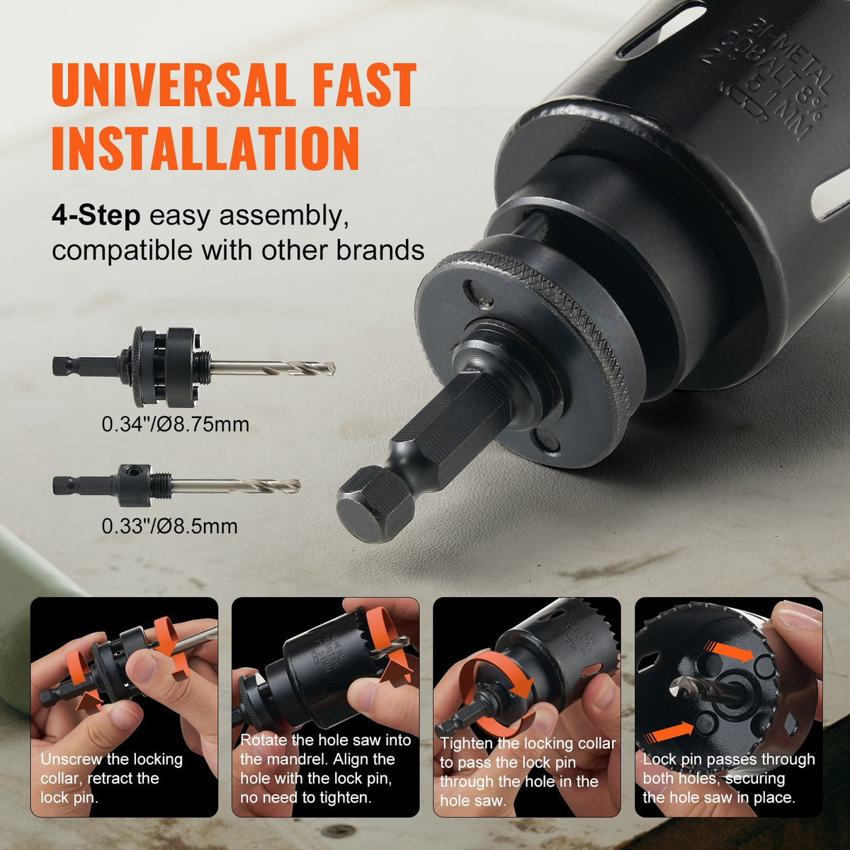 Hole Saw Kit, 18 PCS Saw Blades, 6 Drill Bits, 1 Hex Wrench, Bi Metal M42 Hole Saw Set with Carrying Case, V952-KJTJSJSPF18OWVFQPV0