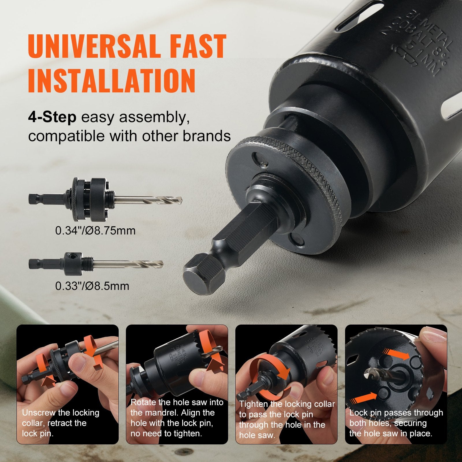 Hole Saw Kit, 18 PCS Saw Blades, 6 Drill Bits, 1 Hex Wrench, Bi Metal M42 Hole Saw Set with Carrying Case, V952-KJTJSJSPF18OWVFQPV0