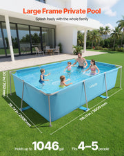 Frame Above Ground Swimming Pool, 3 x 2 x 0.762 m Rectangular Steel Metal Frame, Large Rectangle Outdoor V952-KJYYC10FT6FTP9KKK001V0