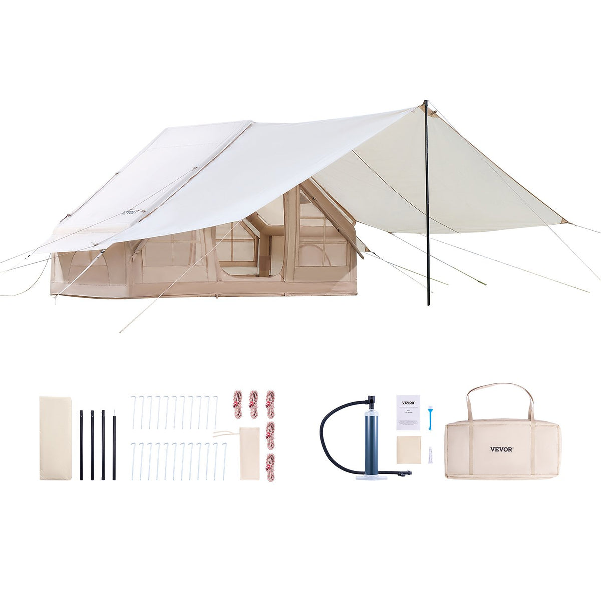 Inflatable Tents for Camping, 3-5 Person Easy Setup Blow up Tent with Hand Pump, 300D Oxford 4 Season V952-KJZP321MCQWZYXYAQV0