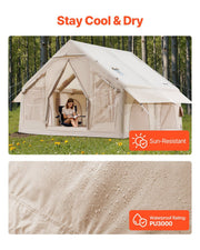 Inflatable Tents for Camping, 4-6 Person Easy Setup Blow up Tent with Hand Pump, 300D Oxford 4 Season V952-KJZP331MCQWZC4B47V0