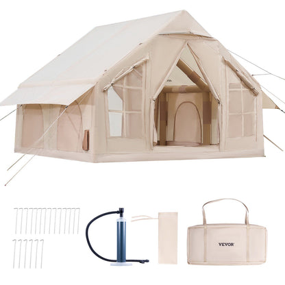 Inflatable Tents for Camping, 4-6 Person Easy Setup Blow up Tent with Hand Pump, 300D Oxford 4 Season V952-KJZP331MCQWZC4B47V0