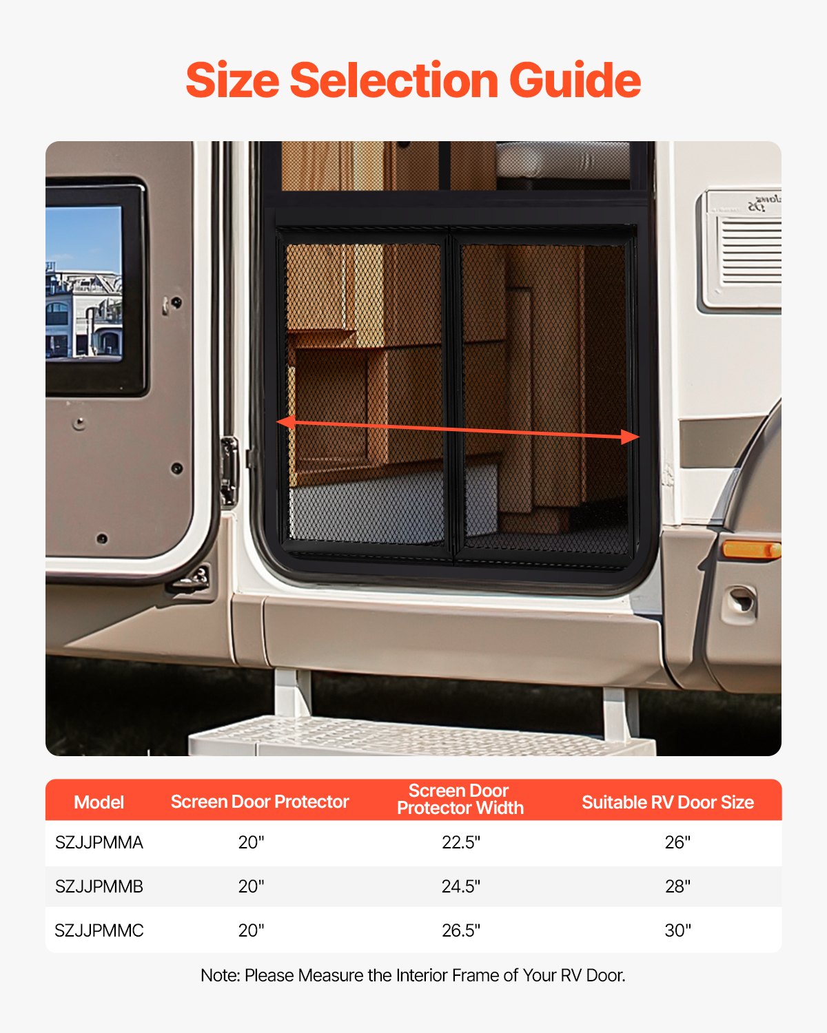 RV Screen Door Protector, 622.3 x 508 mm Door Grille, Easy to Install and Disassemble, Reinforced Breathable V952-KKSFCPMMLCH22B30VV0