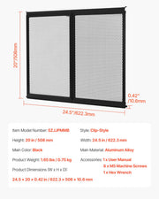 RV Screen Door Protector, 622.3 x 508 mm Door Grille, Easy to Install and Disassemble, Reinforced Breathable V952-KKSFCPMMLCH22B30VV0