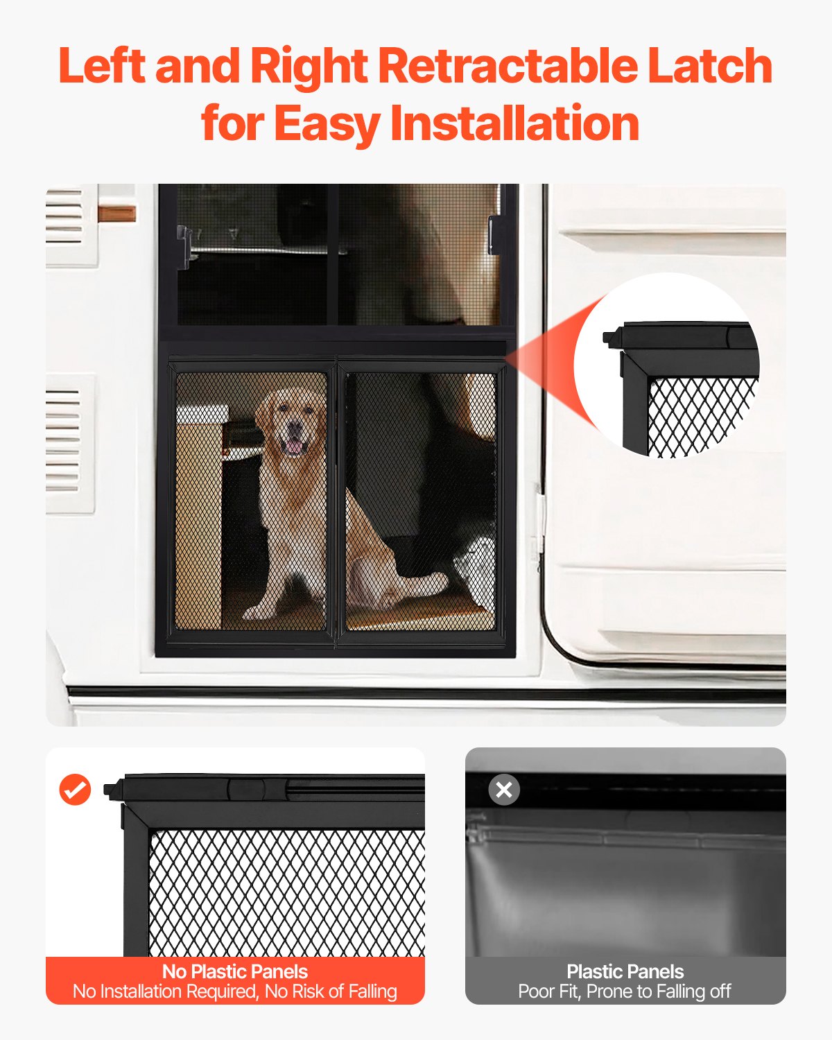 RV Screen Door Protector, 571.5 x 508 mm Door Grille, Easy to Install and Disassemble, Reinforced Breathable V952-KKSFCPMMLCH2X8IVGV0