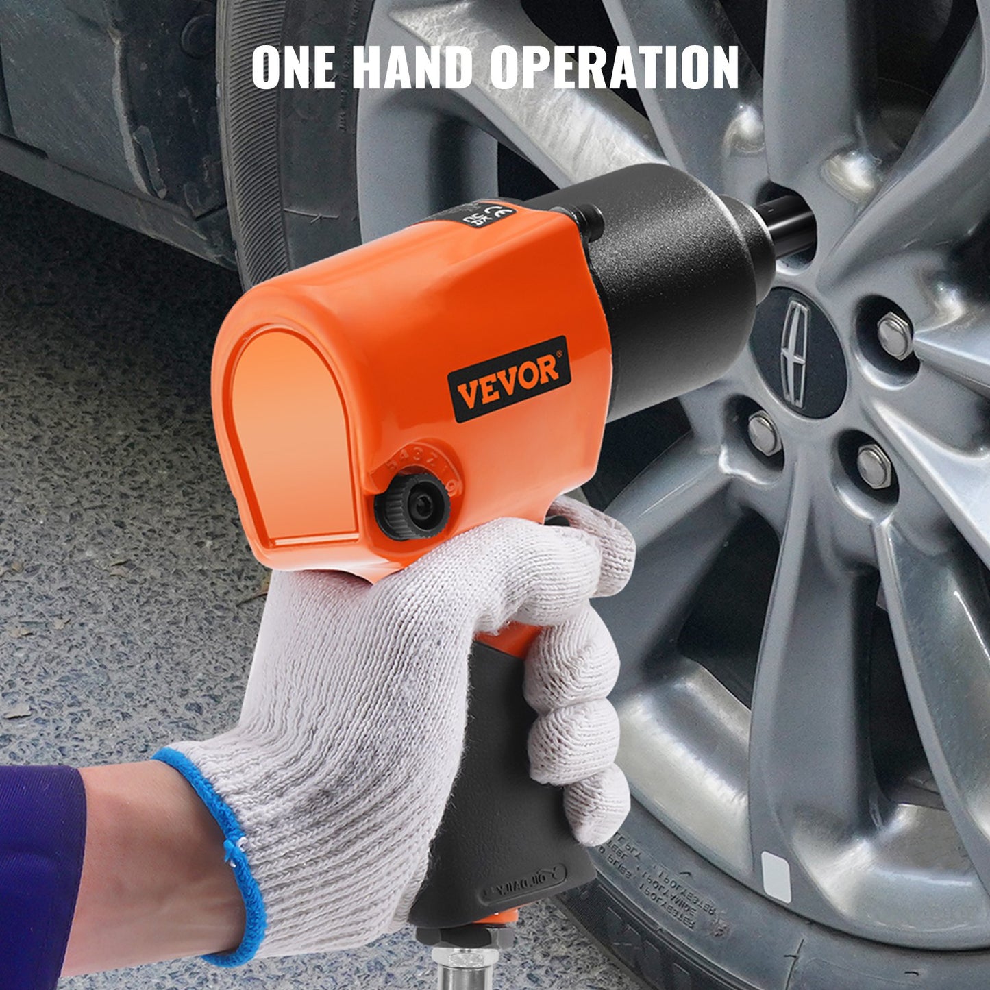 Air Impact Wrench 1/2" Square Drive 880ft-lbs Nut-busting Torque 90-120PSI V952-KQ660N121000NS328V0