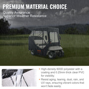 Golf Cart Enclosure, Polyester Driving Enclosure, Club Car Covers Suitable for 2-Seater Golf Carts, Sunproof V952-KSHGEFCZGMDJ7155KV0