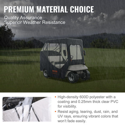 Golf Cart Enclosure, Polyester Driving Enclosure, Club Car Covers Suitable for 2-Seater Golf Carts, Sunproof V952-KSHGEFCZGMDJ7155KV0