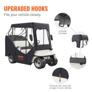 Golf Cart Enclosure, Polyester Driving Enclosure, Club Car Covers Suitable for 2-Seater Golf Carts, Sunproof V952-KSHGEFCZGMDJ7155KV0