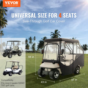 Golf Cart Enclosure, 420D Polyester Driving Enclosure with 4-Sided Transparent Windows, 4 Passenger Club Car V952-KSHGEFCZGMDJB8OZ9V0