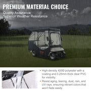 Golf Cart Enclosure, 420D Polyester Driving Enclosure with 4-Sided Transparent Windows, 4 Passenger Club Car V952-KSHGEFCZGMDJB8OZ9V0