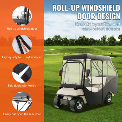 Golf Cart Enclosure, 420D Polyester Driving Enclosure with 4-Sided Transparent Windows, 4 Passenger Club Car V952-KSHGEFCZGMDJB8OZ9V0