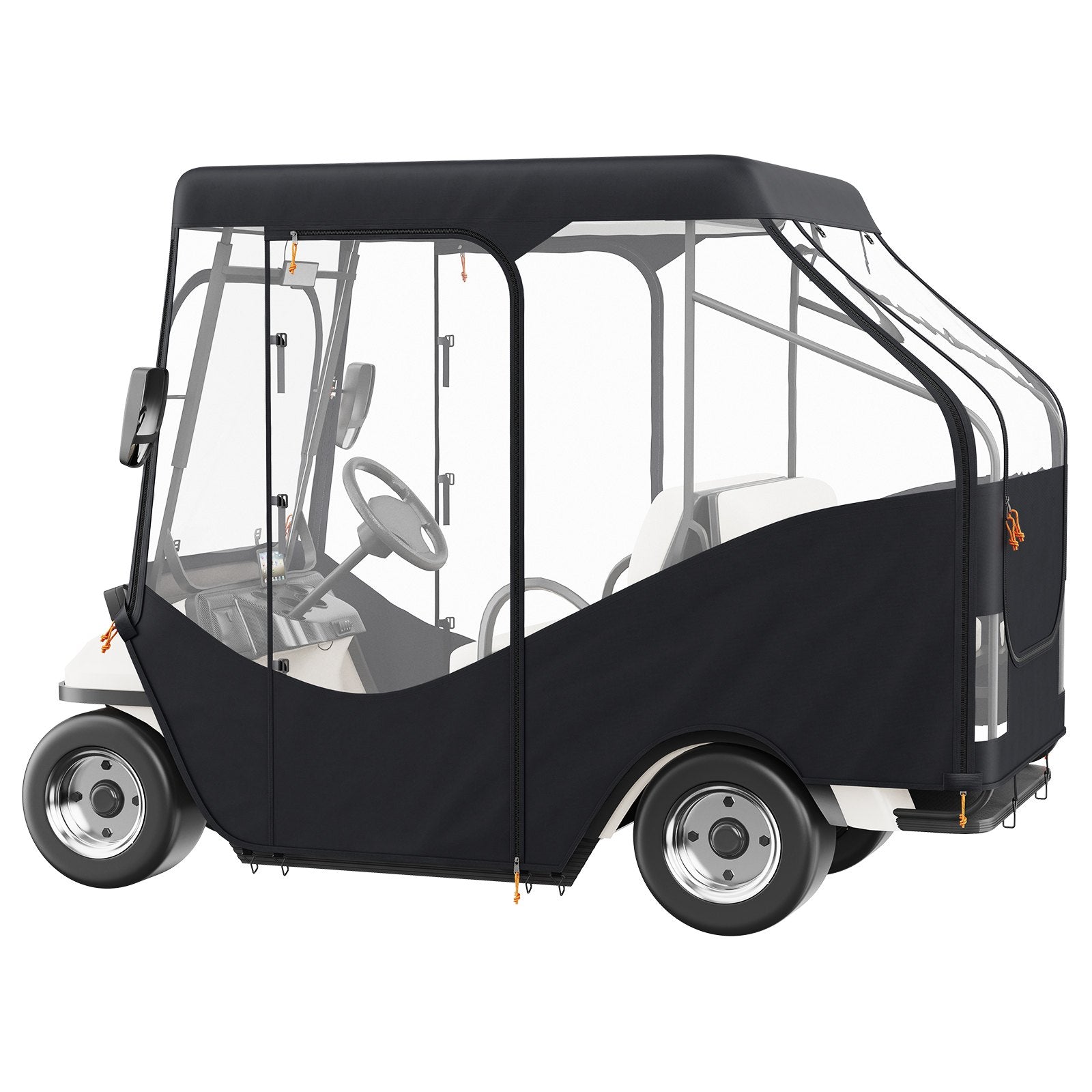 Golf Cart Enclosure, 420D Polyester Driving Enclosure with 4-Sided Transparent Windows, 4 Passenger Club Car V952-KSHGEFCZGMDJB8OZ9V0