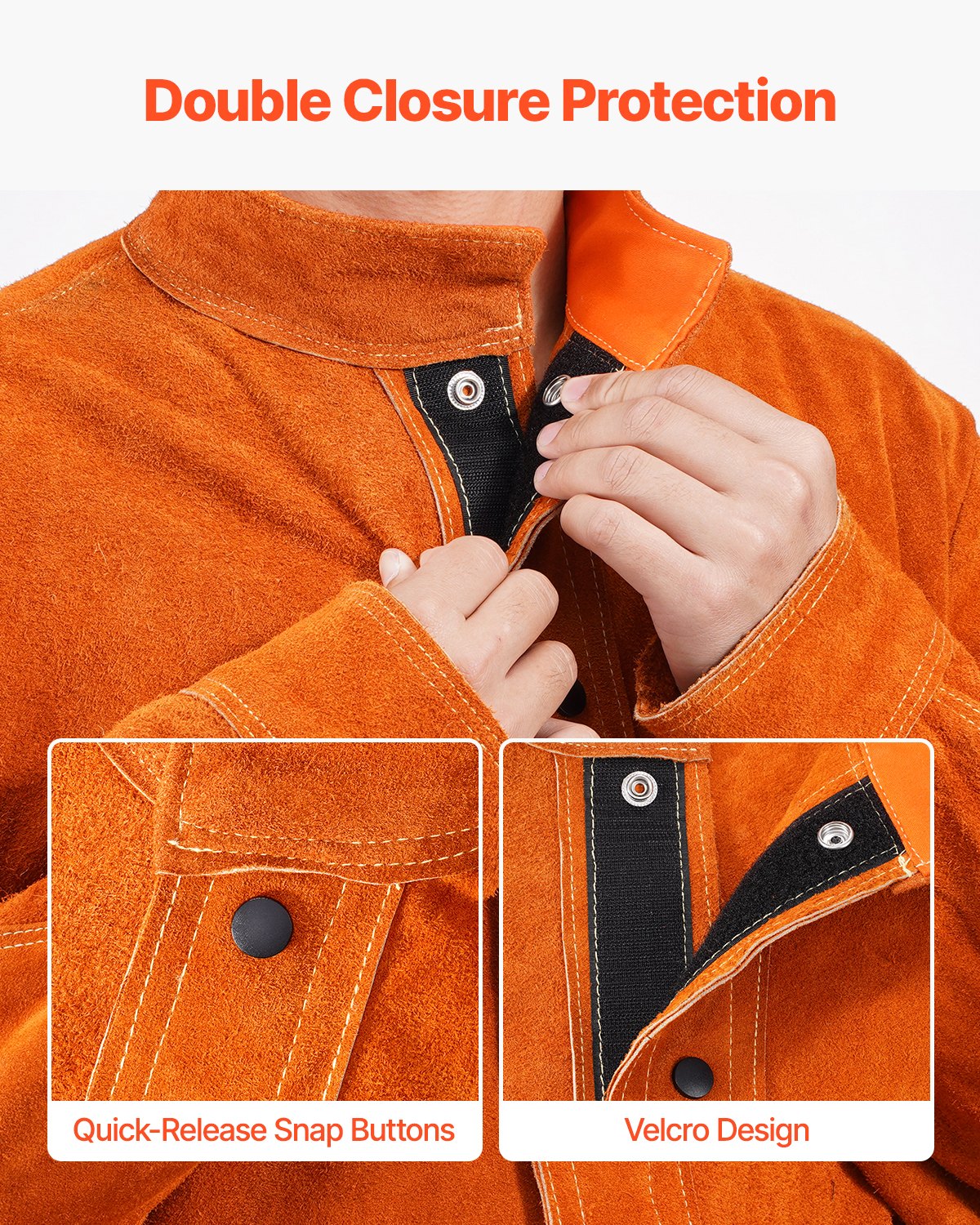 Flame-Resistant Welding Jacket Heavy Duty Leather Welding Jacket L Size V952-KSNPKKSKNPAK8UX8MV0