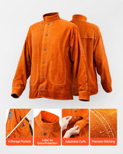 Flame-Resistant Welding Jacket Heavy Duty Leather Welding Jacket L Size V952-KSNPKKSKNPAK8UX8MV0