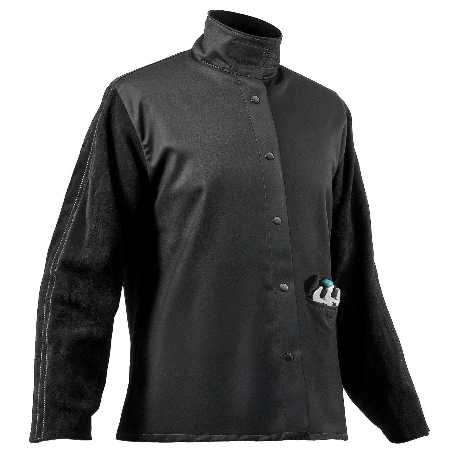 FR Welding Jacket XXL Size Heavy Duty Cowhide Leather & 9oz FR Cotton