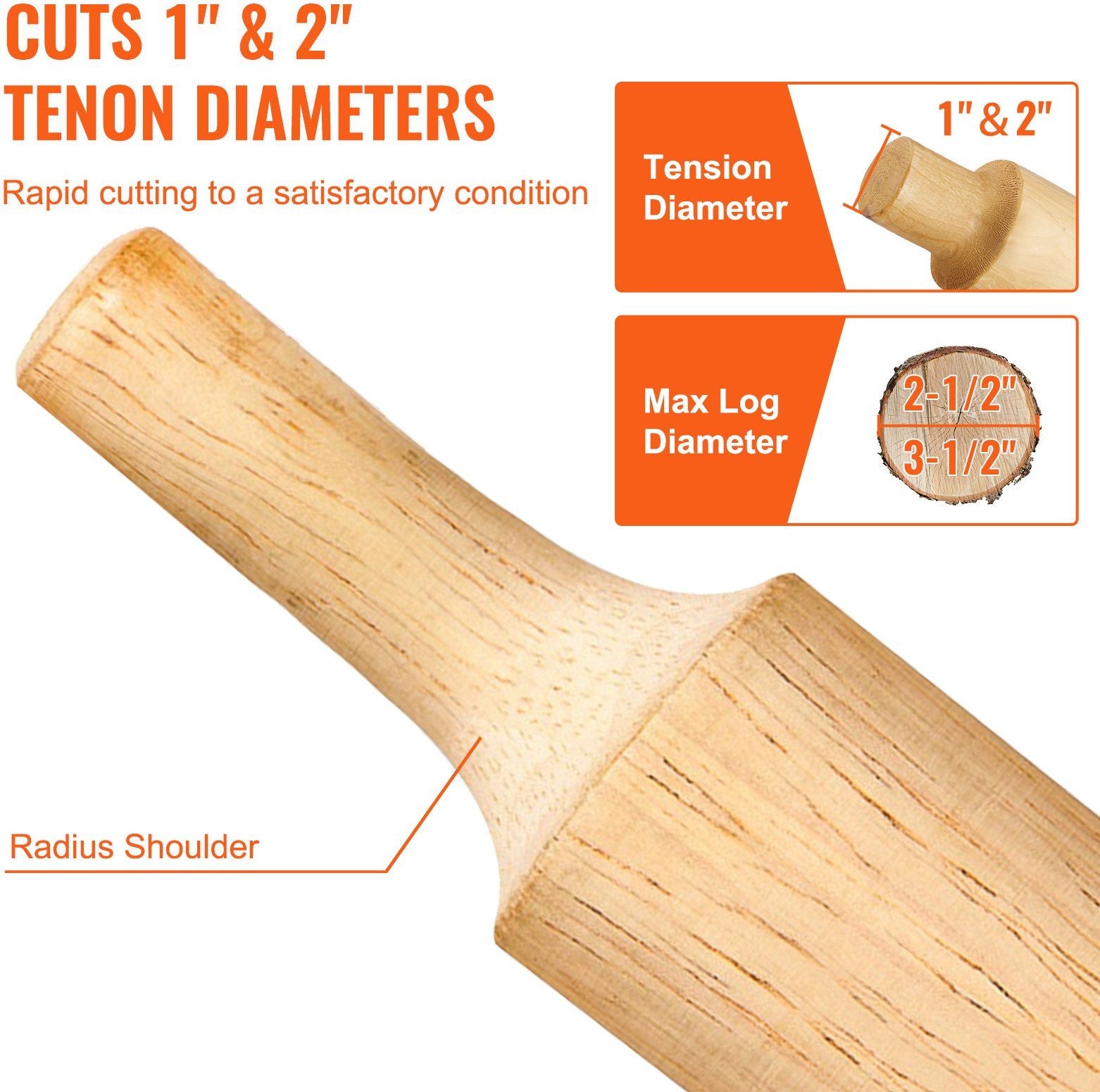 Tenon Cutter, 1""/25.4mm & 2""/50.8mm Diameter, with Dual Curved Blades & Button Screws Home Master Kit, V952-KSZYCHYCYDB12PO9XV0