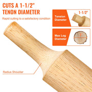 Tenon Cutter, 1.5" / 38 mm Diameter, Premium Aluminum & Steel Log Furniture Cutter, with Dual Curved Blades & V952-KSZYCYDBDDWC19K3MV0