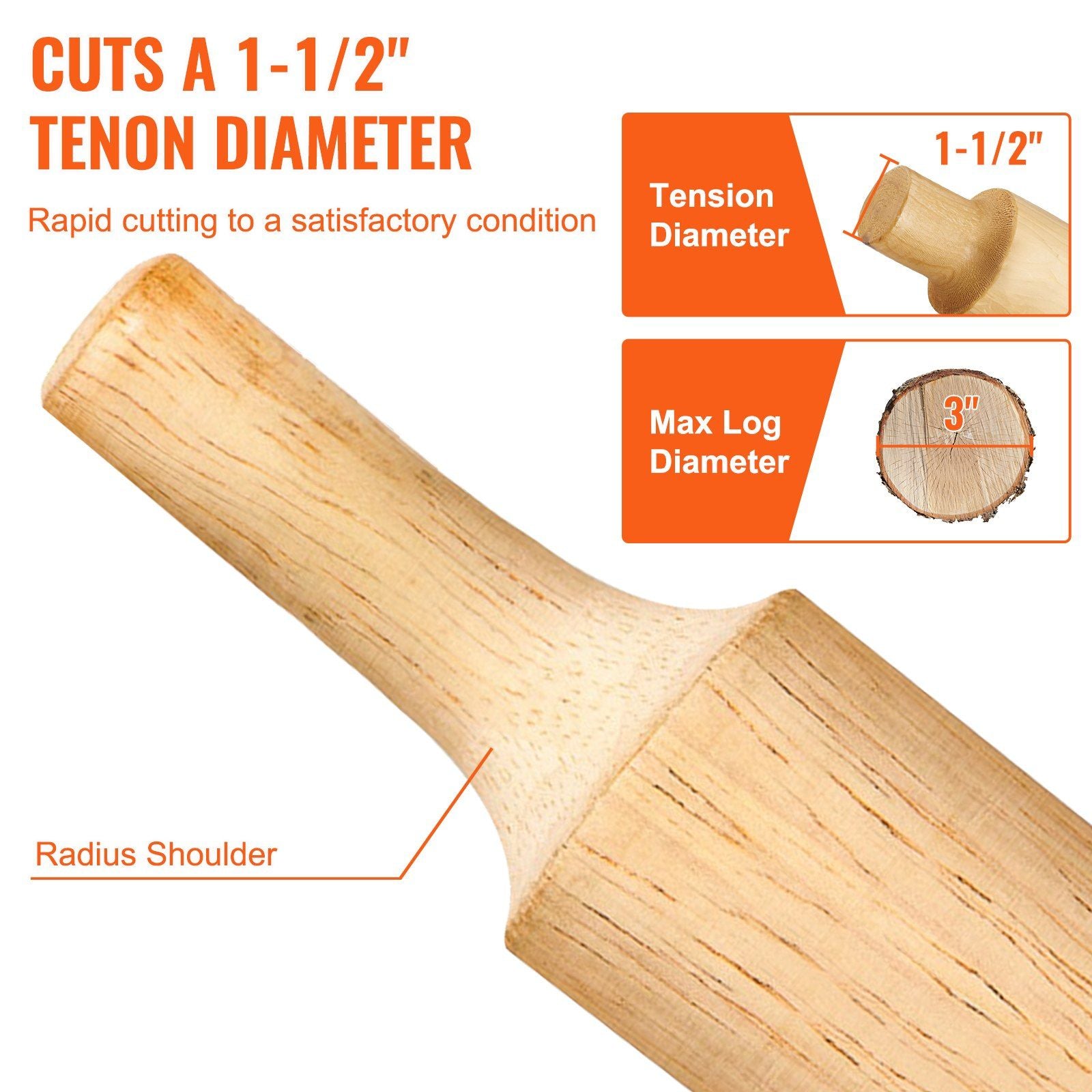 Tenon Cutter, 1.5" / 38 mm Diameter, Premium Aluminum & Steel Log Furniture Cutter, with Dual Curved Blades & V952-KSZYCYDBDDWC19K3MV0