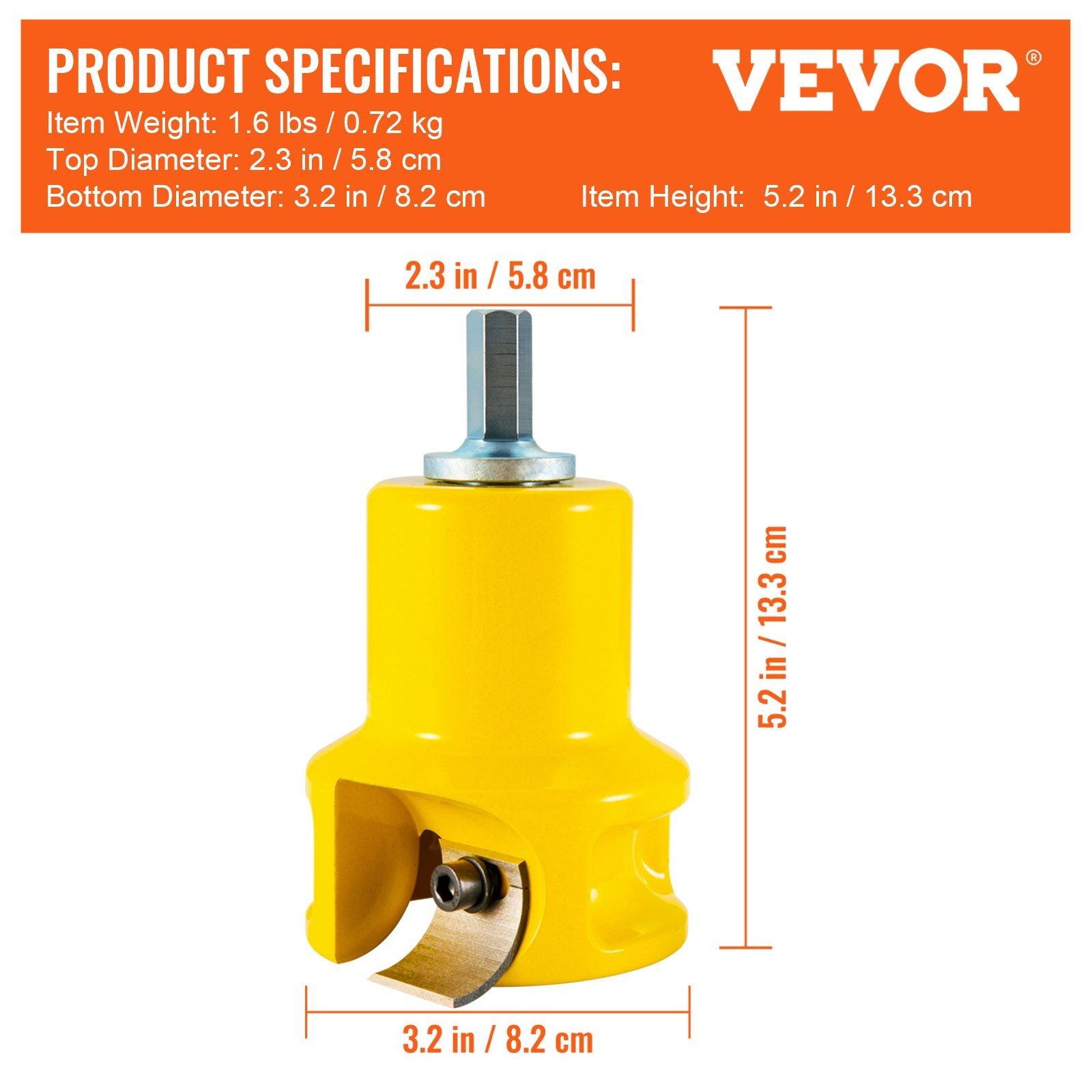 Tenon Cutter, 1.5" / 38 mm Diameter, Premium Aluminum & Steel Log Furniture Cutter, with Dual Curved Blades & V952-KSZYCYDBDDWC19K3MV0