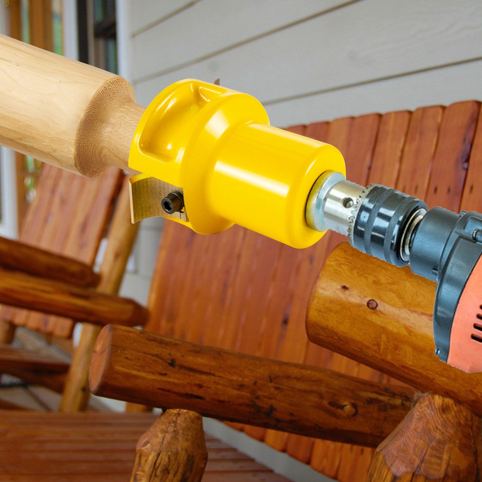 Tenon Cutter, 1.5" / 38 mm Diameter, Premium Aluminum & Steel Log Furniture Cutter, with Dual Curved Blades & V952-KSZYCYDBDDWC19K3MV0