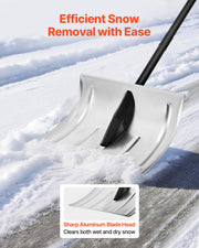 Snow Shovel for Driveway, 40cm Wide Aluminum Alloy Snow Shovel, Non Slip Grip, Large Capacity Snowplow V952-KXCLHJ16INCHF6PLG001V0
