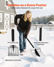 Snow Shovel for Driveway, 40cm Wide Aluminum Alloy Snow Shovel, Non Slip Grip, Large Capacity Snowplow V952-KXCLHJ16INCHF6PLG001V0